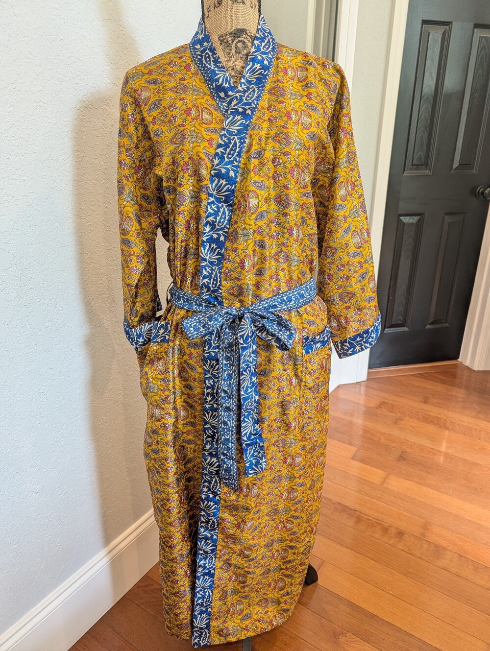 Full Length Art Silk Sari Kimono